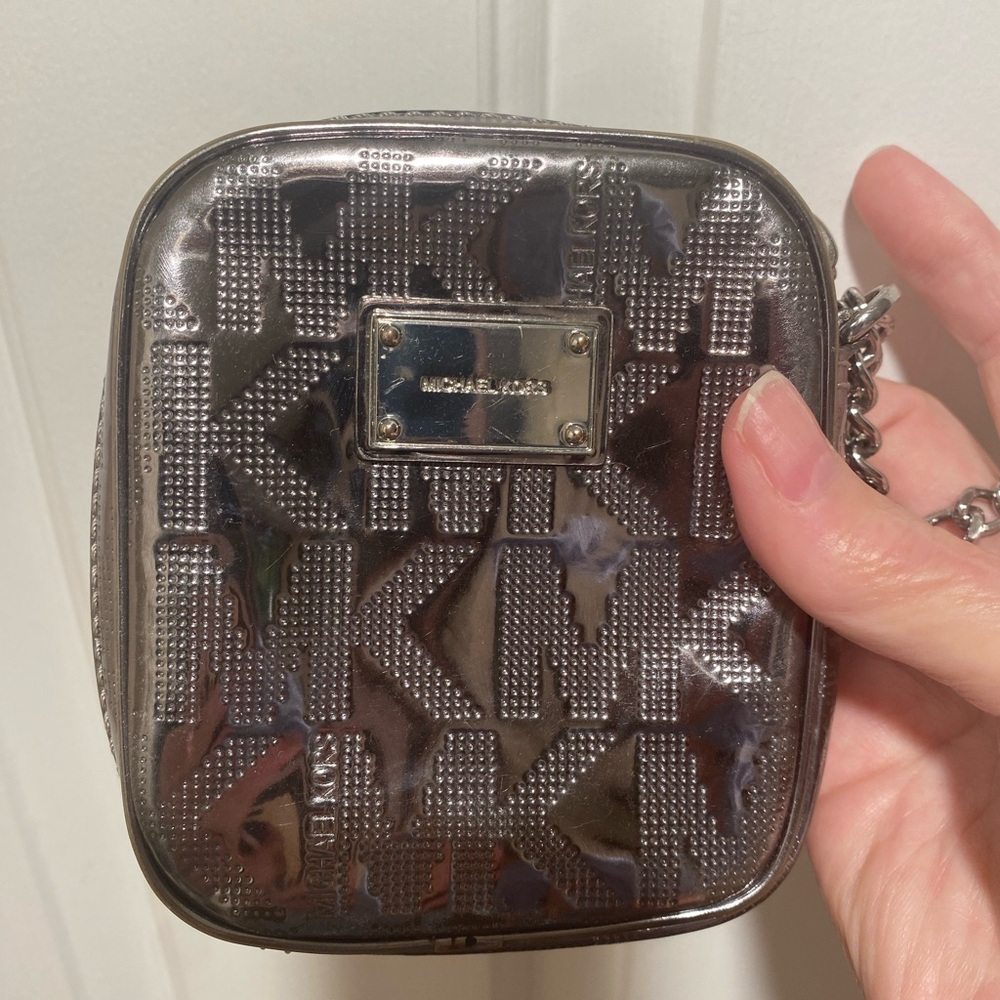 Michael Kors Metallic Silver Square wallet/clutch
